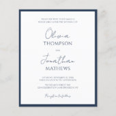 BUDGET Einfacher Navyblauer Schriftzug QR-Code Hoc (Vorderseite)