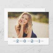 Budget Einfaches Foto Abschluss Blaue Ankündigung (Vorne/Hinten)