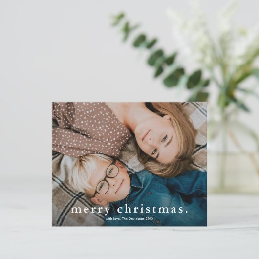 Budget Einfaches Foto Frohe Weihnachtskarte (Stehend Vorderseite)