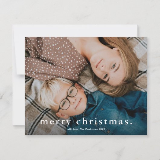 Budget Einfaches Foto Frohe Weihnachtskarte (Vorderseite)