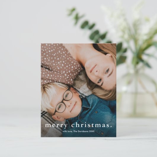 Budget Einfaches Foto Frohe Weihnachtskarte (Stehend Vorderseite)