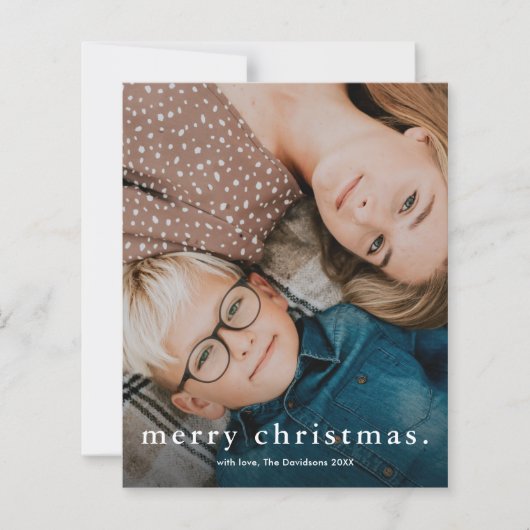 Budget Einfaches Foto Frohe Weihnachtskarte (Vorderseite)