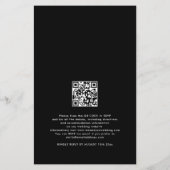 Budget Einfaches Foto QR Code Wedding Black Invite (Rückseite)