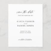 Budget einfaches minimalistisches Drehbuch Hochzei (Vorderseite)