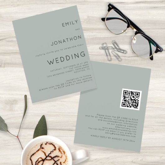 Budget Einfaches QR Code Hochzeitsempfang