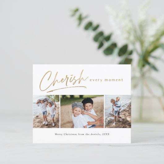 Budget Einfaches Skript 3 Foto Collage Holiday Car (Stehend Vorderseite)