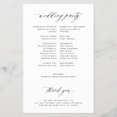 Budget einfaches Skript dunkle Marine Hochzeitspro Flyer (Hinten)