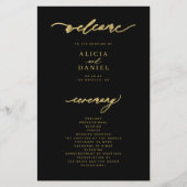 Budget einfaches Skript Gold schwarze Hochzeit Pro Flyer (Vorne)