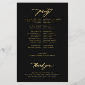Budget einfaches Skript Gold schwarze Hochzeit Pro Flyer (Hinten)