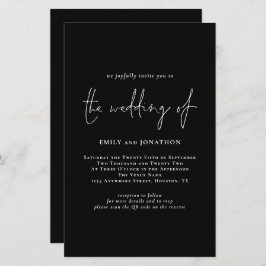 Budget Einfaches Skript QR Code Black Wedding Einl