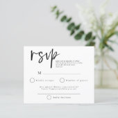 Budget Einfaches Skript QR Code Wedding RSVP (Stehend Vorderseite)