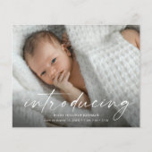 Budget Einführung Baby Foto Danke Karte (Vorderseite)