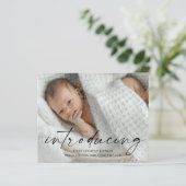 Budget Einführung Baby Foto Danke Karte (Stehend Vorderseite)