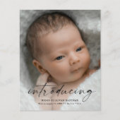 Budget Einführung Baby Foto Danke Karte (Vorderseite)