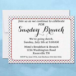 Budget-Einladung 250 Jahre Amerika Sonntag-Brunch Mitteilungskarte