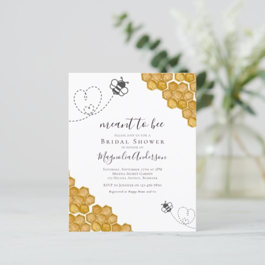 Budget: Einladung zur Brautdusche (Stehend Vorderseite)