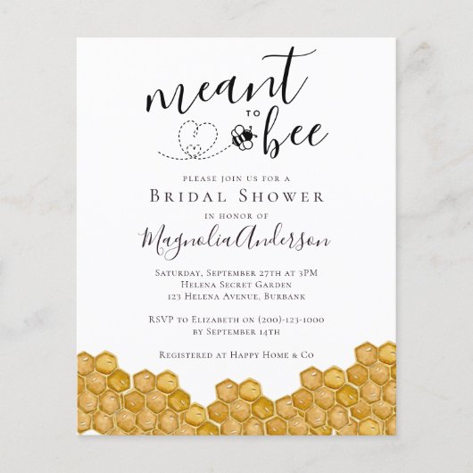 Budget: Einladung zur Brautdusche (Vorderseite)