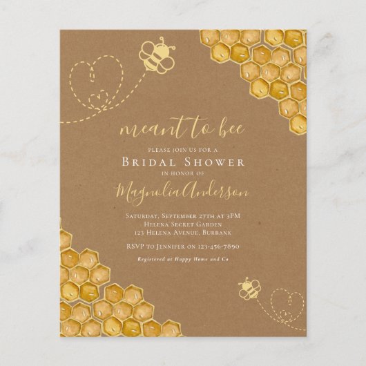 Budget: Einladung zur Brautdusche (Vorderseite)