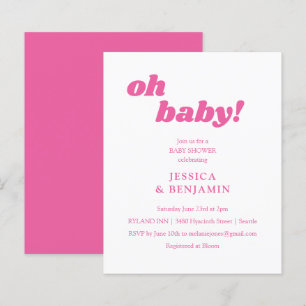 Budget-Einladung zur modernen süßen rosa Babyparty
