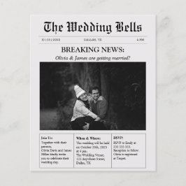 Budget Einzigartiges Newspaper Foto Einladung zur