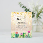 Budget EL BAUTIZO Taufe Christening CACTI Einladun (Stehend Vorderseite)