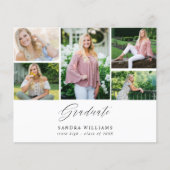 Budget Ele Chic 5 Multi-Foto Graduate Ankündigung (Vorderseite)