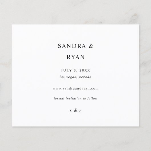 Budget Ele Chic 5 Multi-Foto Save the Date Flyer (Hinten)