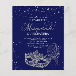 BUDGET EleganBlue Silver Masquerade Quinceañera