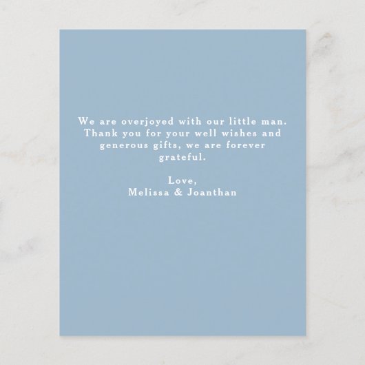 Budget Elegant 5 Foto Collage Baby Boy Vielen Dank (Rückseite)