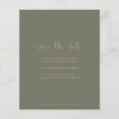 Budget Elegant Arch Green Gold Save the Date (Rückseite)