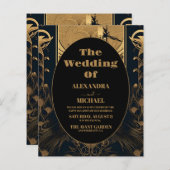 Budget Elegant Art Deco Peacocks Wedding (Vorne/Hinten)