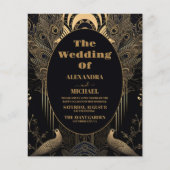 Budget Elegant Art Deco Peacocks Wedding (Vorderseite)