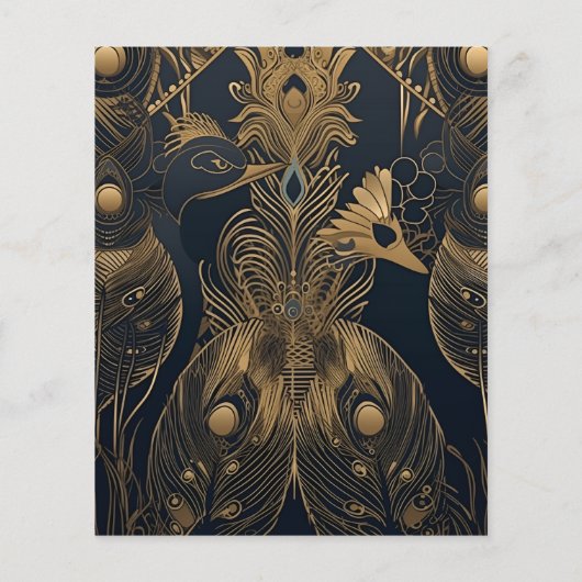 Budget Elegant Art Deco Peacocks Wedding (Rückseite)