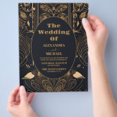Budget Elegant Art Deco Peacocks Wedding Flyer (Hand)
