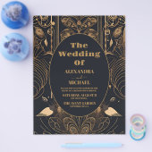 Budget Elegant Art Deco Peacocks Wedding Flyer (Einzeln)