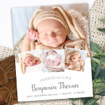 Budget Elegant Baby Foto Collage Geburt Vielen Dan<br><div class="desc">Mit diesen eleganten und modernen Foto-Collage-Ankündigungskarten kündigen Sie Ihr neues Baby an Freunde und Familie an. Personalisieren Sie Ihre Fotos mit 4 Ihrer Lieblings-und personalisieren Sie mit Namen, geborenen Datum, Geburtsdaten. COPYRIGHT © 2020 Judy Burrows, Black Dog Art - Alle Rechte vorbehalten. Budget Elegant Baby Foto Collage Geburt Vielen Dank...</div>