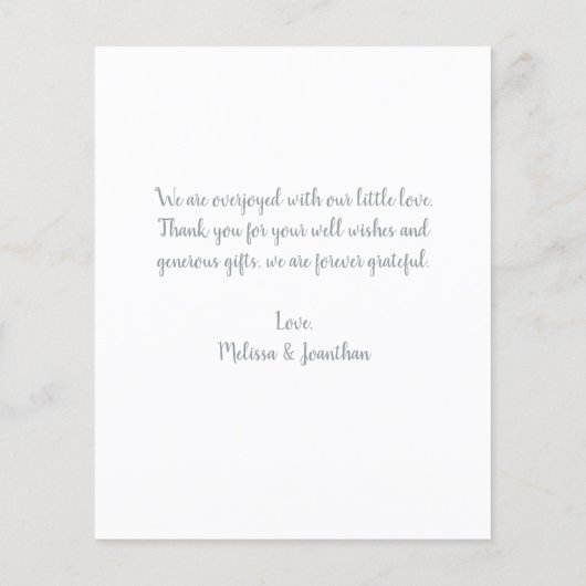 Budget Elegant Baby Foto Collage Geburt Vielen Dan (Rückseite)