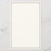 Budget elegant black cream ivory wedding menu flyer (Hinten)