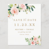 Budget Elegant Blush Bloral Save the Date (Vorderseite)