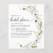 Budget Elegant Boho Bridal Dusche Einladung (Vorderseite)