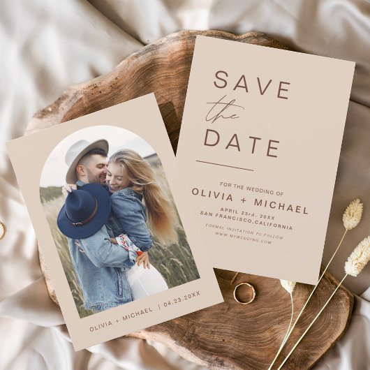 Budget Elegant Boho Save the Date Foto Minimalisti