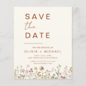 Budget Elegant Boho Save the Date Minimalistisch (Vorderseite)