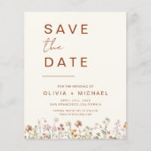 Budget Elegant Boho Save the Date Minimalistisch Flyer (Vorne)