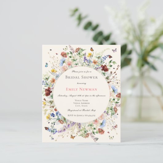 Budget Elegant Boho Wildblumen Brautparty (Stehend Vorderseite)