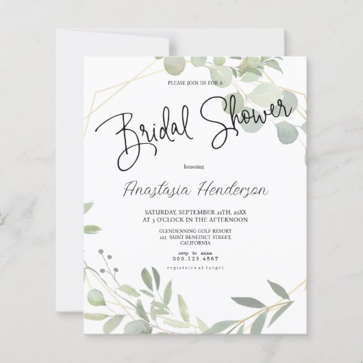 Budget Elegant Bridal shower. (Vorderseite)