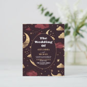 Budget Elegant Burgundy Gold Celestial Wedding (Stehend Vorderseite)