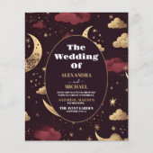 Budget Elegant Burgundy Gold Celestial Wedding (Vorderseite)