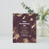 Budget Elegant Burgundy Gold Celestial Wedding (Stehend Vorderseite)