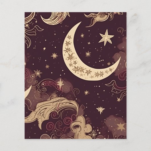 Budget Elegant Burgundy Gold Celestial Wedding (Rückseite)