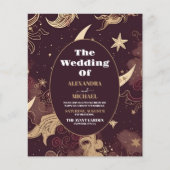 Budget Elegant Burgundy Gold Celestial Wedding (Vorderseite)